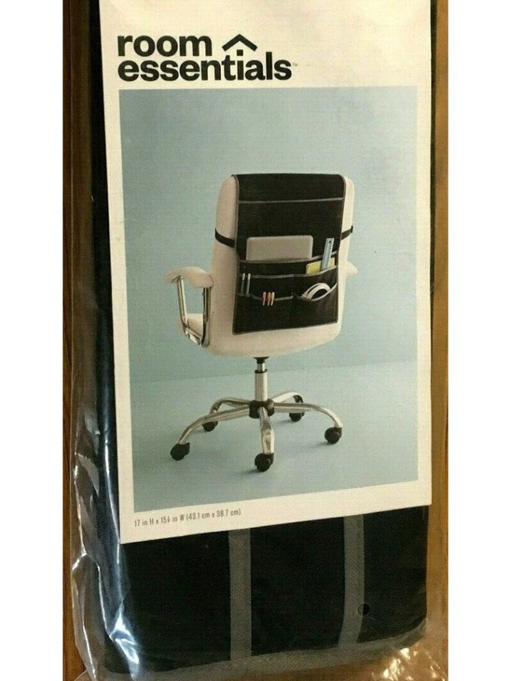 Room Essentials Chair Caddy Black With Pockets Books Accessories 17" x 15" RARE! - Picture 4 of 5